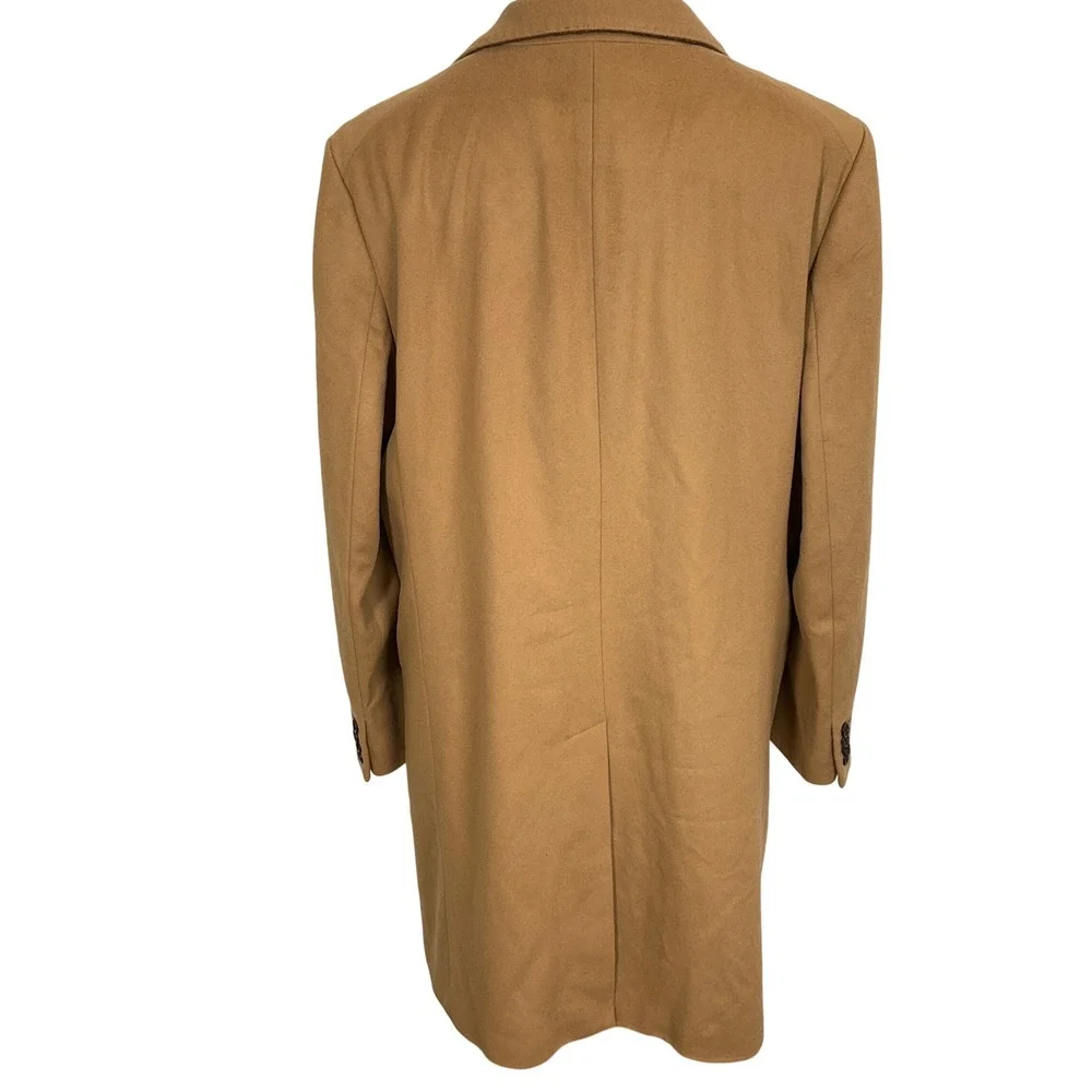 Banana Republic Overcoat Mens XLarge Camel Topcoat 3 Pocket Pick Stitch Winter‎
